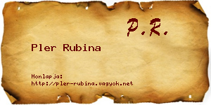 Pler Rubina névjegykártya
